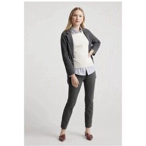 Quince Ultra-Stretch Ponte Straight Leg Pant Charcoal Gray Womens Dress Pants L